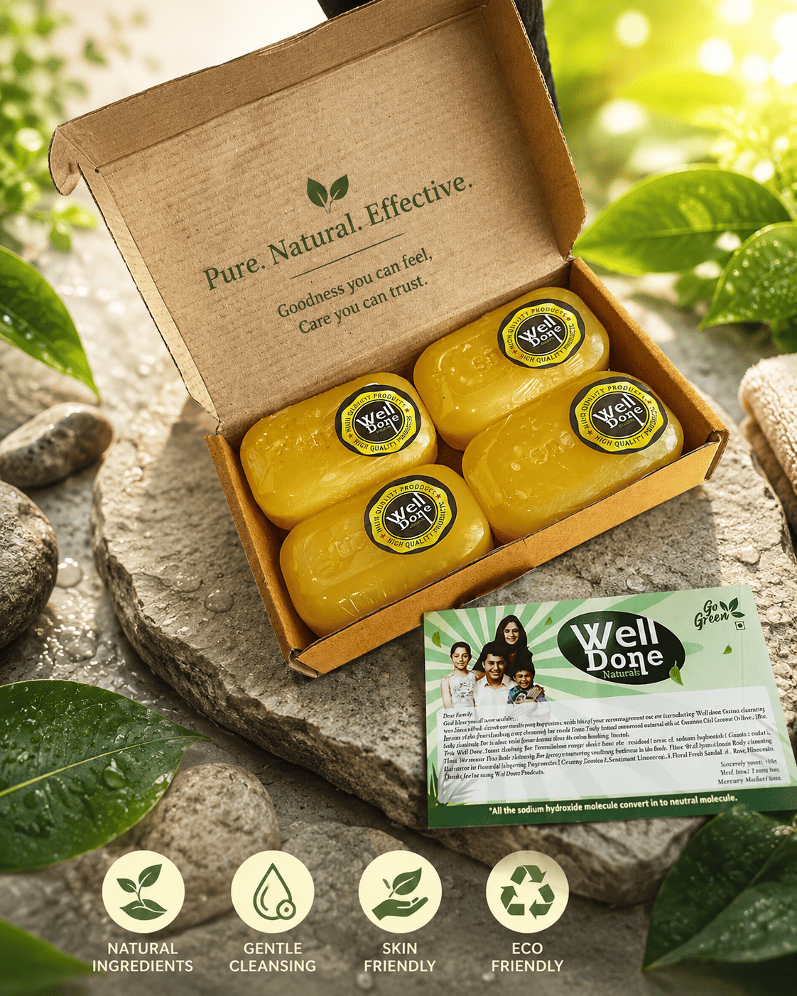 Well Done Naturals Cleansing Bar Pack of 4